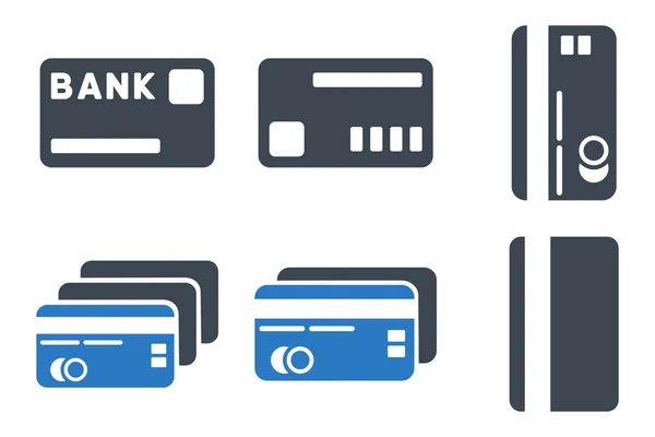 Credit Cards Flat Vector Icons — Stock Vector