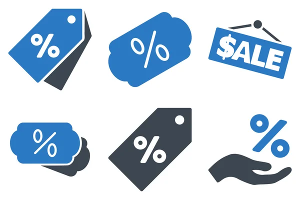 Discount Percent Flat Vector Icons — Stock Vector