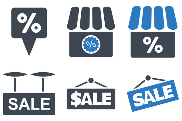 Winkel verkoop platte Vector Icons — Stockvector