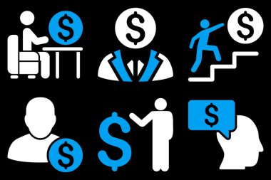 İşadamı düz vektör simgeler