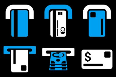 Ödeme Terminal düz vektör simgeler