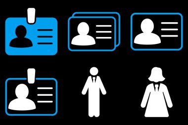 Kişi hesap kartı düz vektör simgeler