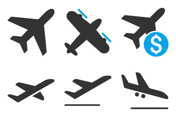 Aviación plana Vector iconos — Vector de stock