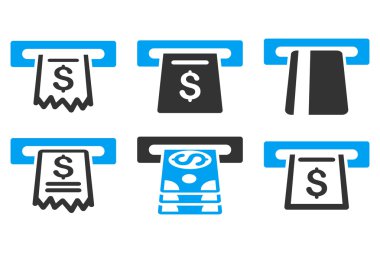 Otomatik kasiyer düz vektör simgeler