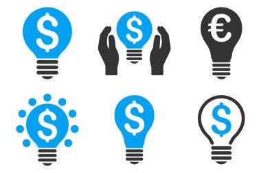 Elektrik ışık fiyat düz vektör simgeler