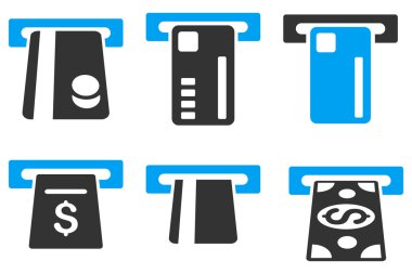 Bilet Terminal düz vektör simgeler