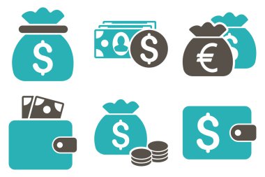 Nakit para düz vektör simgeler