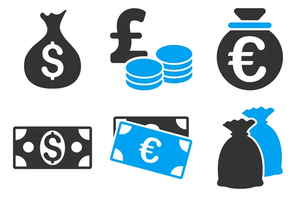 Argent comptant Icônes vectorielles plates — Image vectorielle
