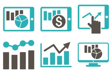 Satış listelerinde düz vektör simgeler