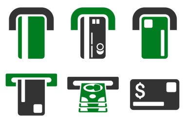 Ödeme Terminal düz vektör simgeler