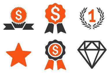 Ödülü düz vektör simgeler