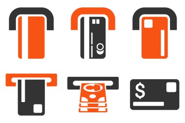 Ödeme Terminal düz vektör simgeler