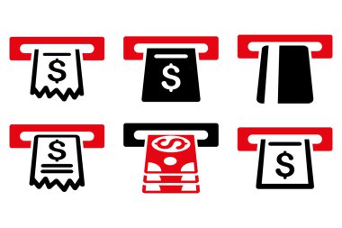 Otomatik kasiyer düz vektör simgeler