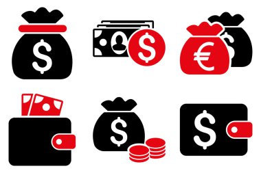Nakit para düz vektör simgeler