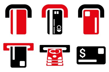 Ödeme Terminal düz vektör simgeler