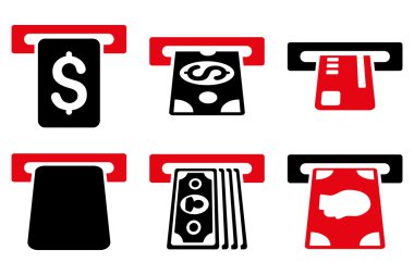 Ödeme Terminal düz vektör simgeler