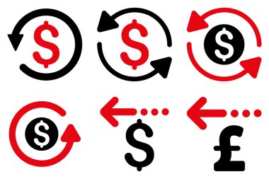 Düz vektör simgeleri geri ödeme