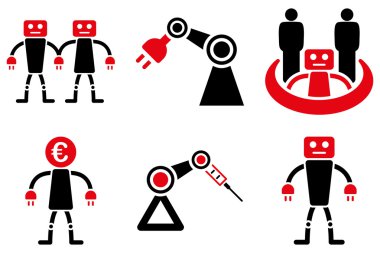 Robotik düz vektör simgeler