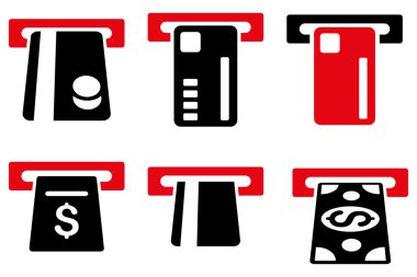 Bilet Terminal düz vektör simgeler