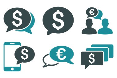 Para ileti düz vektör simgeleri