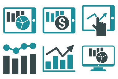 Satış listelerinde düz vektör simgeler