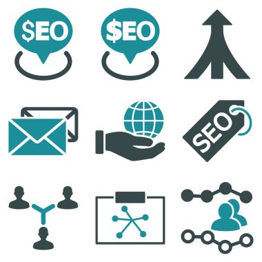 SEO düz vektör simgeler