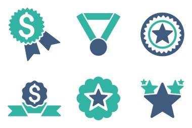 Ödül düz vektör simgeler