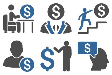 İşadamı düz vektör simgeler