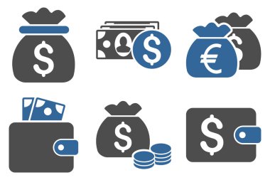 Nakit para düz vektör simgeler