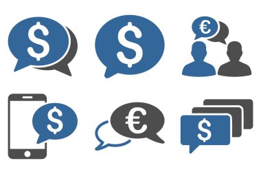 Para ileti düz vektör simgeleri