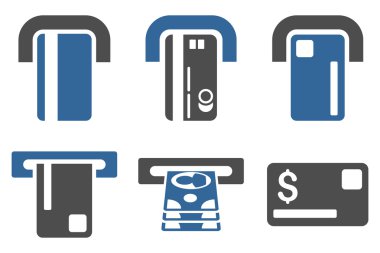 Ödeme Terminal düz vektör simgeler