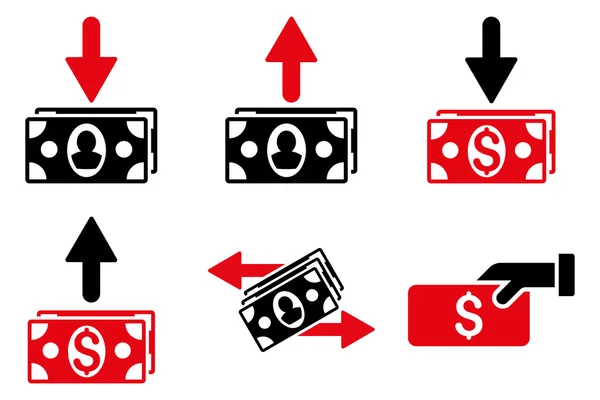 Pagar notas ícones vetores planos — Vetor de Stock