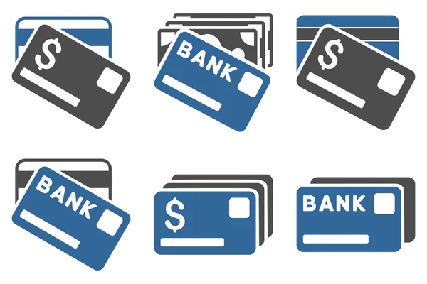 Banking Cards Flat Vector Icons — Stock Vector