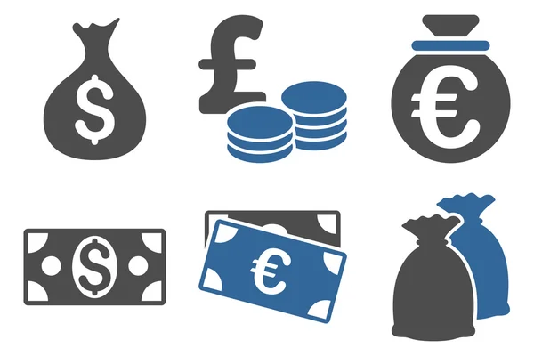 Cash geld platte Vector Icons — Stockvector