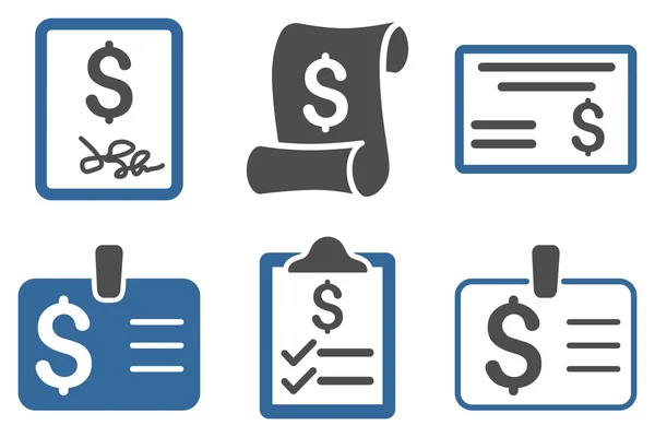 Betaling Cheque platte Vector Icons — Stockvector