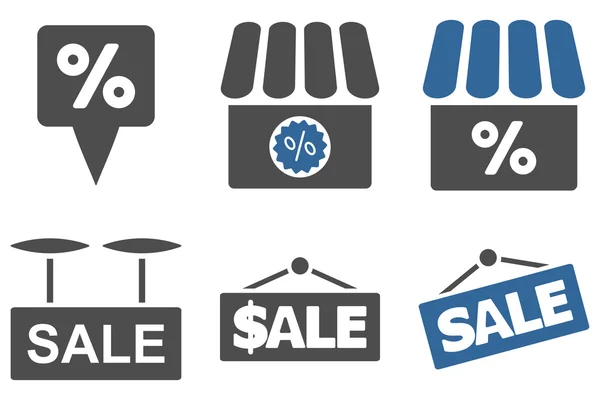 Winkel verkoop platte Vector Icons — Stockvector