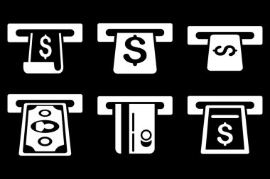 ATM Para Çekme düz vektör simgeler