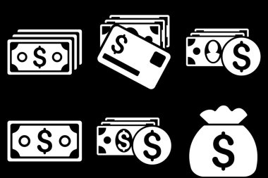 Nakit para düz vektör simgeler