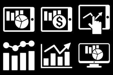 Satış listelerinde düz vektör simgeler