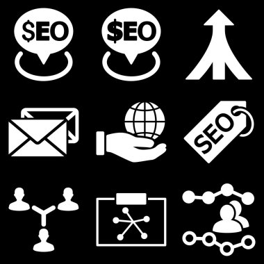 SEO düz vektör simgeler