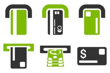 Ödeme Terminal düz vektör simgeler