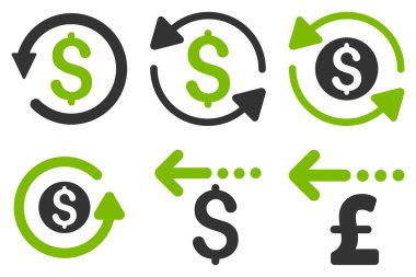 Düz vektör simgeleri geri ödeme