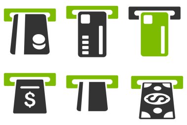 Bilet Terminal düz vektör simgeler