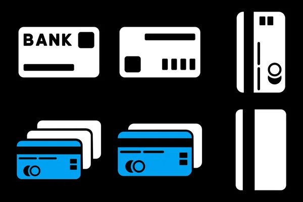 Karty kredytowe płaskie wektor ikony — Wektor stockowy
