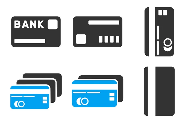 Kreditkarten flache Vektorsymbole — Stockvektor