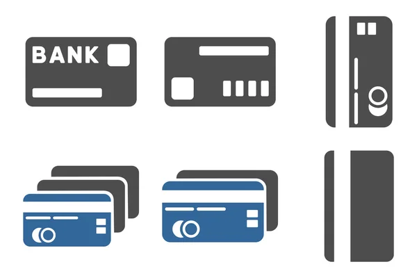 Credit Cards Flat Vector Icons — Stock Vector