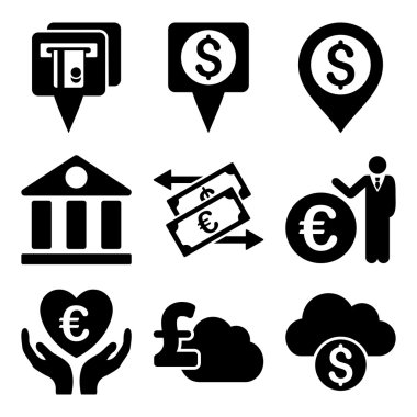 Bankacılık düz vektör simgeler