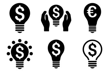 Elektrik ışık fiyat düz vektör simgeler