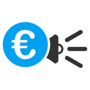 Euro megafon reklamlar düz vektör simgesi
