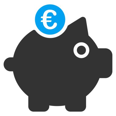 Euro kumbara düz vektör simgesi